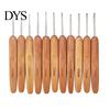 Crochet Supplies 6/11Pcs Bamboo Handle Hook Set, 0.5-3MM/3.5-6MM Knitting Needles, Needles Ergonomic Wooden Hook, &