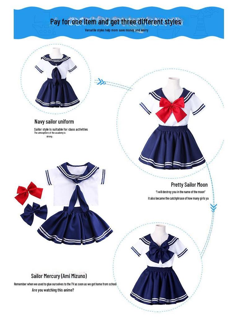 Marine Matrose Schuluniform für Kinder - Cosplay Kostüm für Mädchen