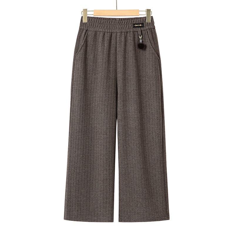 XUEXI Women's High-Waisted Casual Straight-Leg Pants for Mature Women