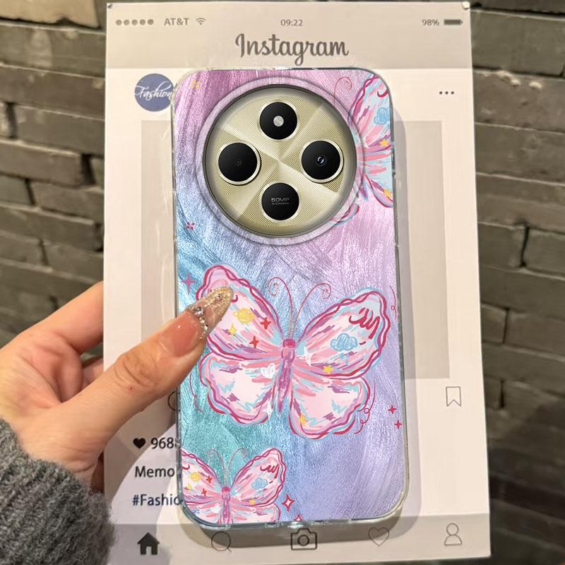 Luxury Butterfly Girl Women Phone Case For Xiaomi Poco X3pro X5 M6 X6 X3 NFC M5s M6 X7 Pro C75 C61 Shockproof Bumper Funda Cover