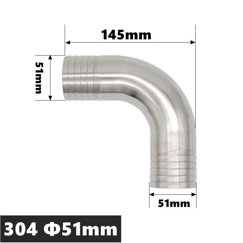High Qulity 12.7 14 16 19 25 32 38 45 51 57 63 76 89 102mm Hose Barb Tail Elbow 304 316 Stainless Sanitary Pipe Fitting Homebrew