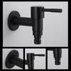 Wall Mounted Single Cold Water Faucet Classic Black Washing Machine Mop Pool Water Tap for Home Garden Bathroom Bath