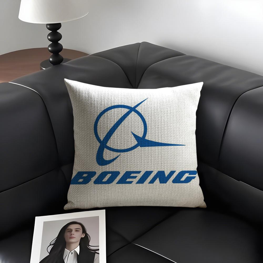 Luxury B-Boeing Pillow Case Natural Linen Organic Fabric Double-Sided Printing Sofa Home Decor Gift Cushion Cover