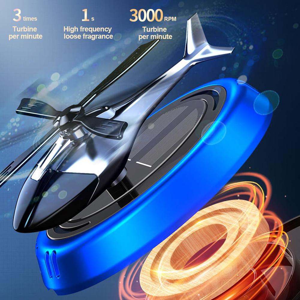 Helicopter Car Air Freshener Solar Rotating Car Diffuser Ornaments Decor Interior Decoration Car Fragrance Mute Office Gift