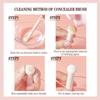 Mini Mushroom Head Concealer Sponge Brush Soft Round Tip For Spot Tear Trough Nasolabial Folds Portable Blending Makeup Tool