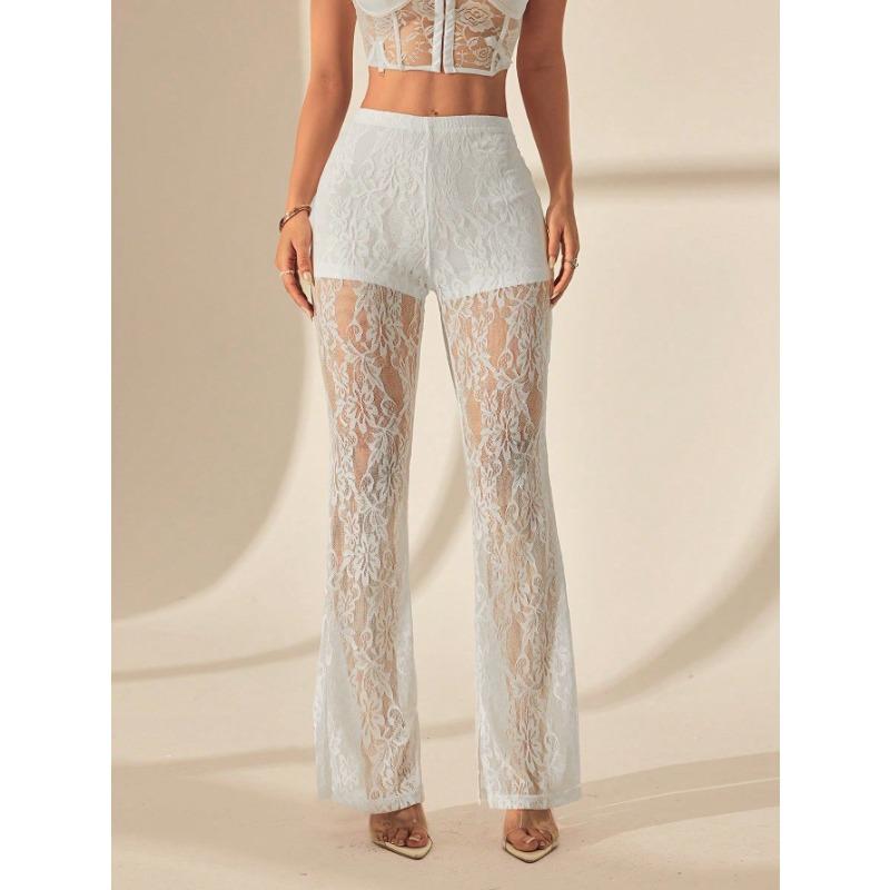 TIFICY Women's Fashion Casual Solid Color Print High Waist Trousers Pants & Capris