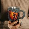 Bigfoot Forest Fire Mug 3d Retro Coffee Cup Artificial Nature Tree Art Cup Hiking Camping Enthusiast Gift Home Kitchen Accessor