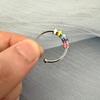Women Men Open Ring Adjustable Anxiety Relief With Enamel Bead Opening Decoration Accessory Stacking Spinning Ring