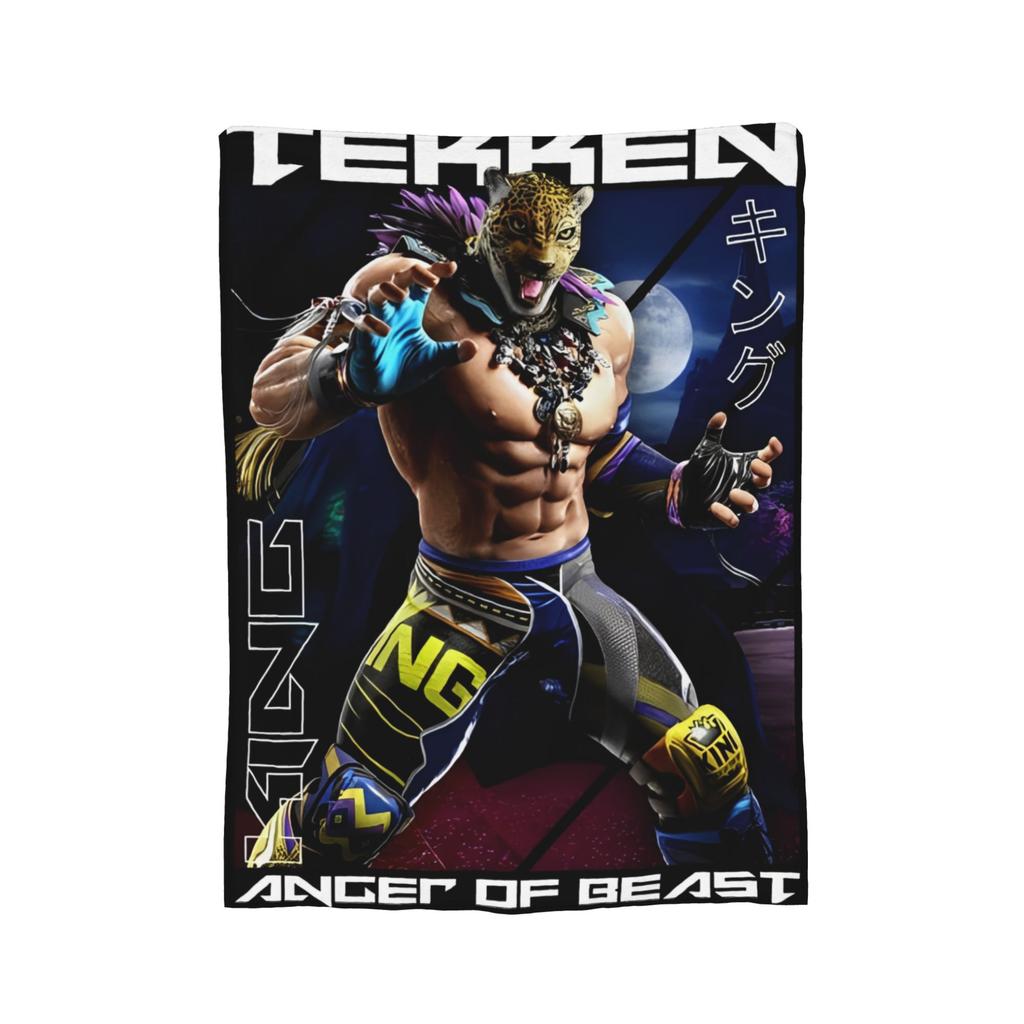 Panda Tekken 8 Gaming Blanket  Flannel Novelty Breathable Throw Blankets for Bedspread Autumn/Winter,