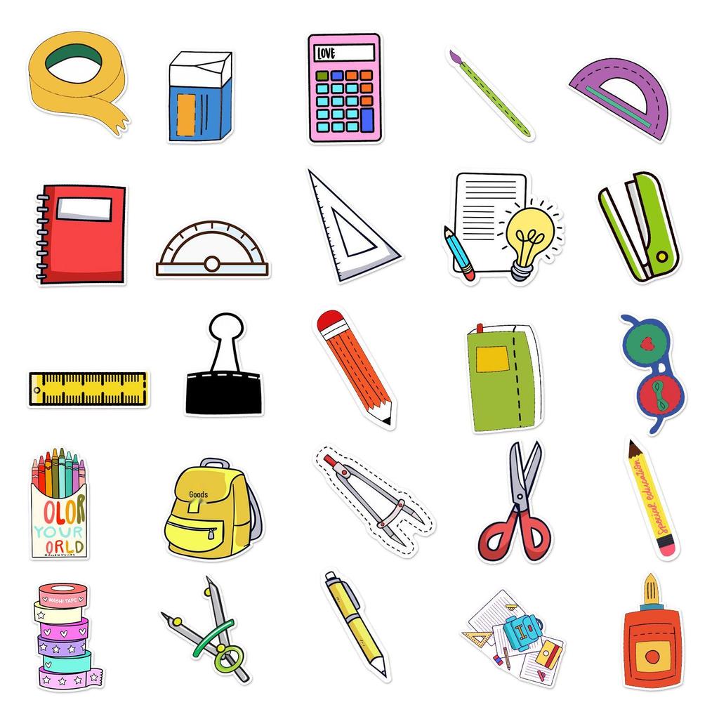 50-Sheet Stylish Stationery Set: Personalized Creative Stickers for Scooter, Luggage, Fridge, Motorcycle