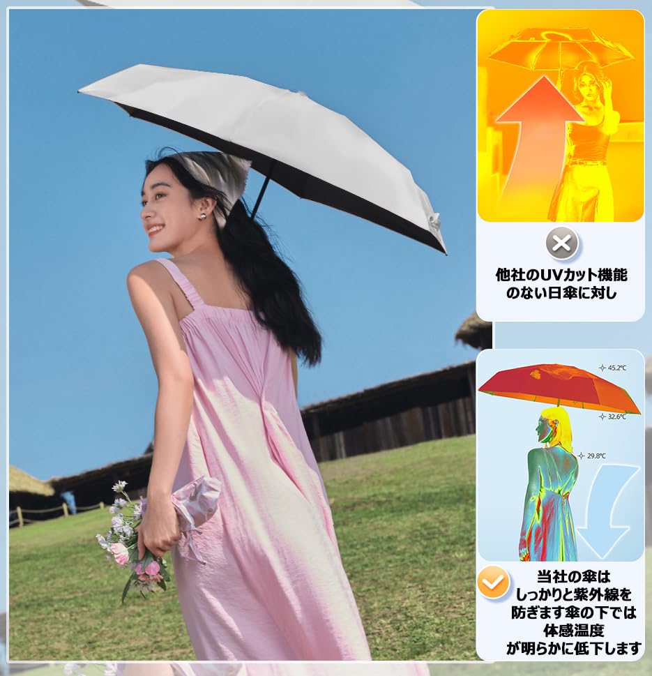 Folding Parasol with UV Blocks of UV Provides Light and Offers Heat Windproof and Designed for Both Sunny and Rainy Portable and It Includes a Storage