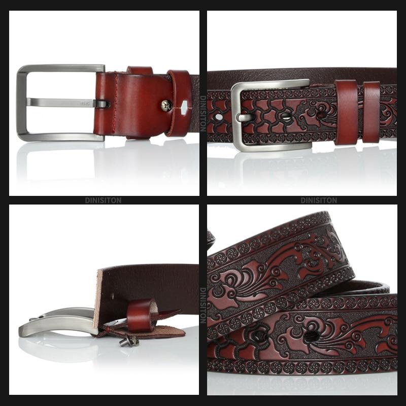 Genuine Leather Belts for Men Designer Belt Male Print Vintage Pin Buckle Luxury Strap New Fashion High Quality