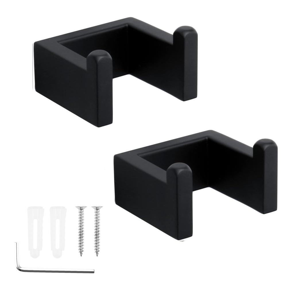 2 Stück Badehandtuchhaken 304 Edelstahl Robenhaken Quadratischer Haken Strapazierfähiger Wandmontierter Kleiderhaken für Badezimmer Küche Büro