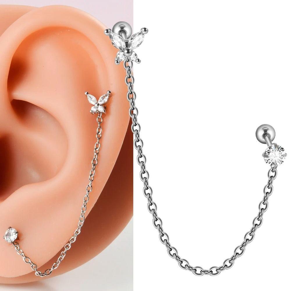 Steel Piercing Earring Zircon Helix Piercing Fashion Tragus Piercing Gift
