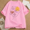 Line Face Graphic Print Tshirts For Unisex Summer Casual Fashou Harajuku Loose Streetwear Tops Crew Neck Short Sleeve Tshirts