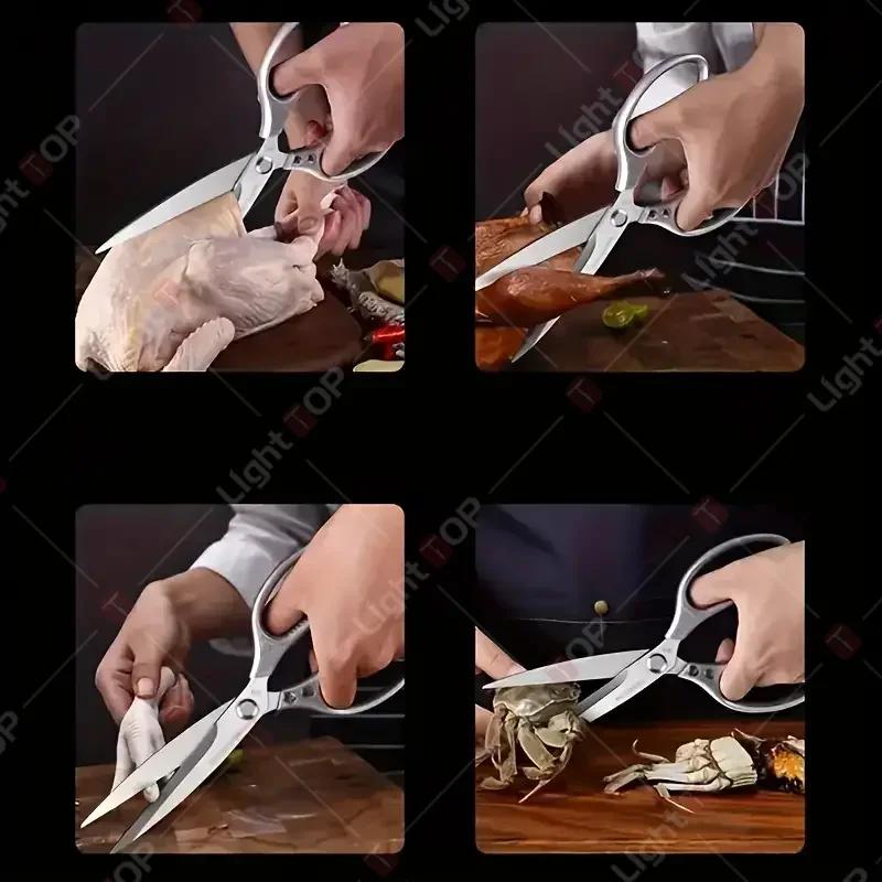 Kitchen Scissors Knife Set Professional Kitchen Powerful Scissors Meat Cleaver Boning Knife Forged Multifunctional Kitchen Knife