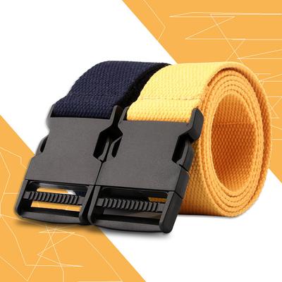 Socket Canvas Belt Men And Women Simple Blue Student Solid Color Student Military Training Outdoor Pants Belt