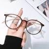 Ultra-light Glasses Frame for Men and Women, Simple Retro Round Glasses Frame, Anti-blue Light Flat Mirror, Large Frame TR90 Frame