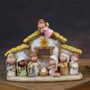 Miniature Nativity Playsets for Christmas Resin Figures Nativity Scene with LED Light Indoor Christian Faith Display