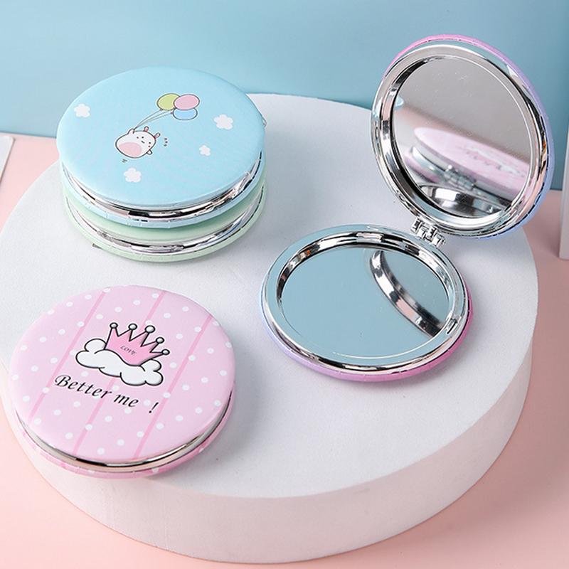 New Cute Cartoon Double-Sided Makeup Mirror 2-Face Portable Foldable Pocket Mirror for Women Girls Travel Makeup Birthday Gifts