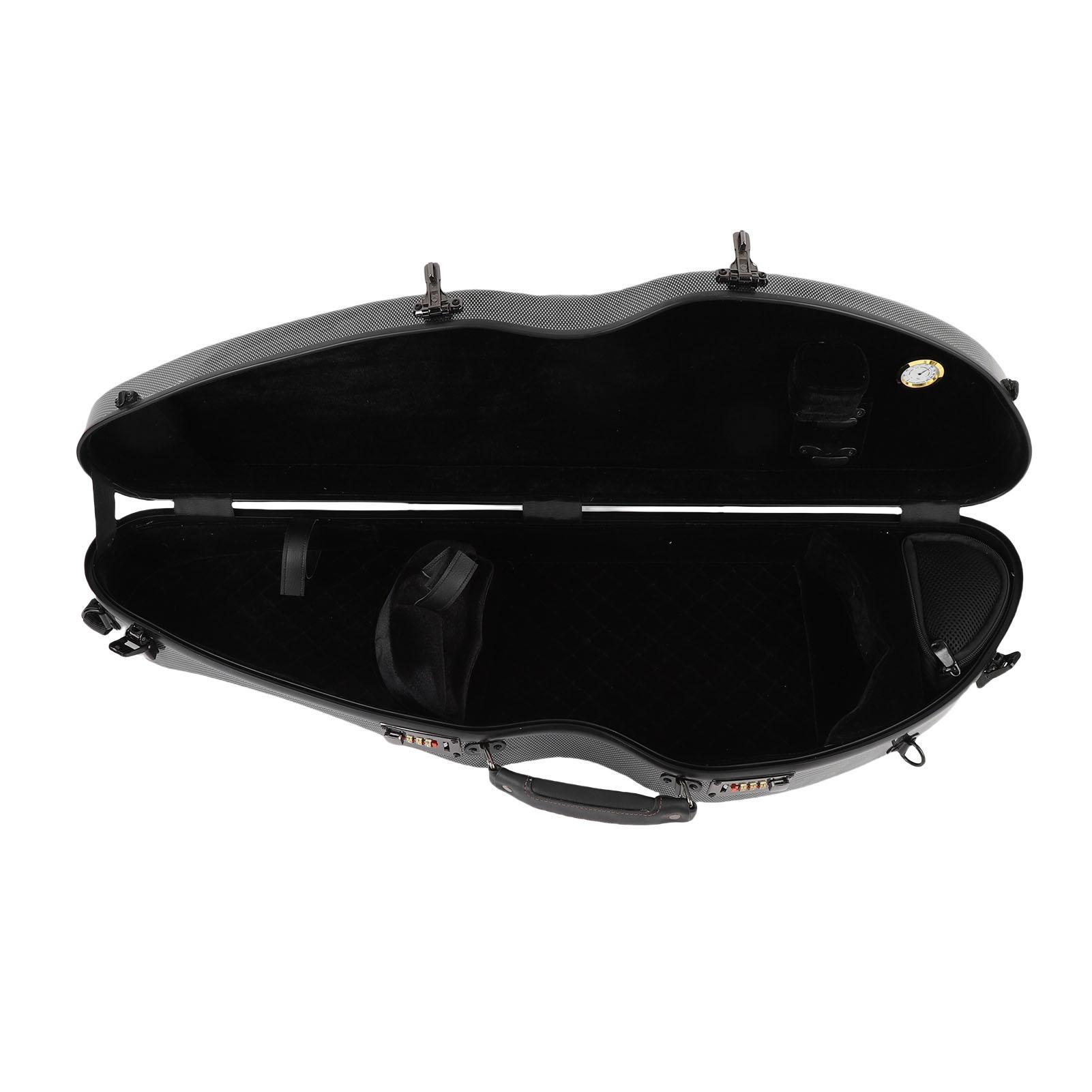 

Футляр для скрипки Черный цвет Двойные ремни Легкий Углеродное волокно Портативный 4 4 Полный размер Футляр для скрипки с замком