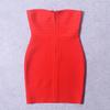 Luxury Off-Shoulder Bandeau Bandage Dress with Stripe Pattern and Waist-Cinching Hip-Hugging Design