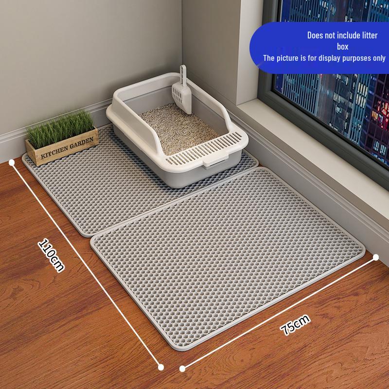 Premium Thick Cat Litter Mat - Double Layer, Anti-Tracking & Leak Control for Pets