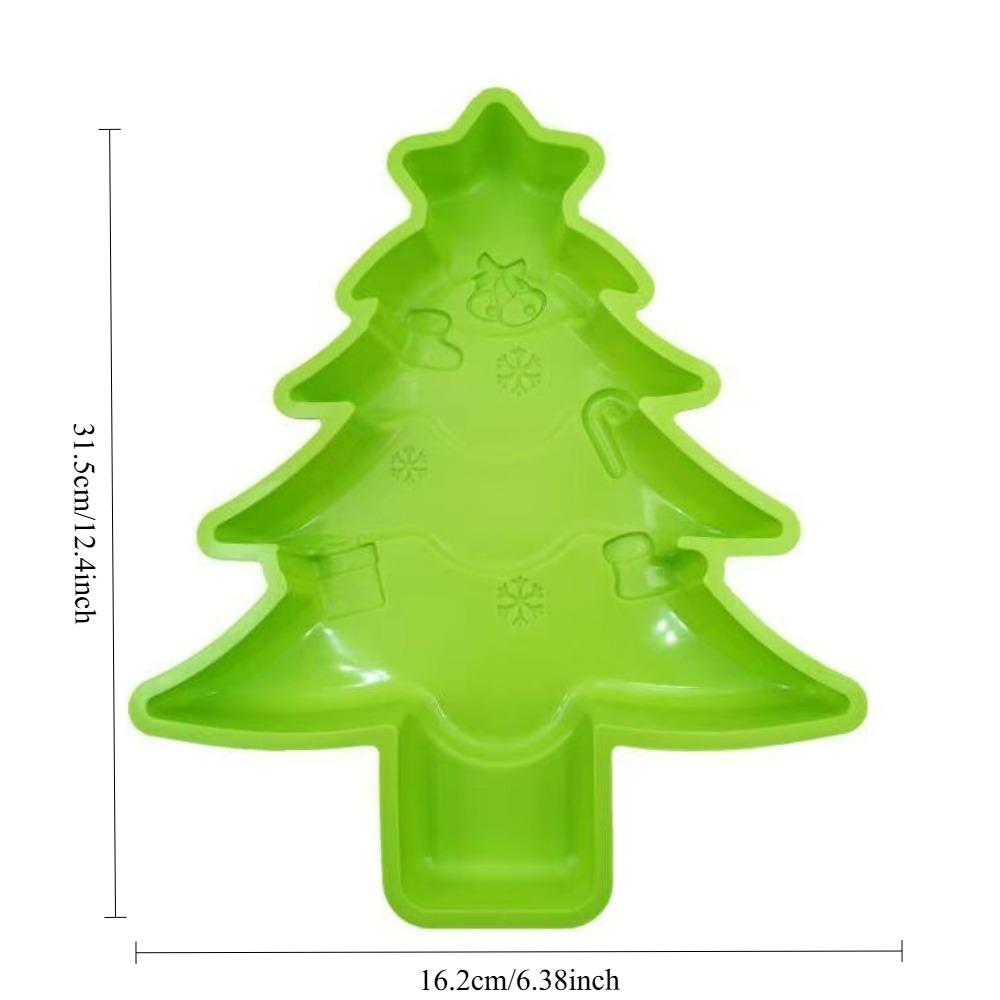 Christmas Silicone Baking Mold Classic Green Christmas Tree Pendant Mold for Chocolate Cake Jelly Suitable for Christmas