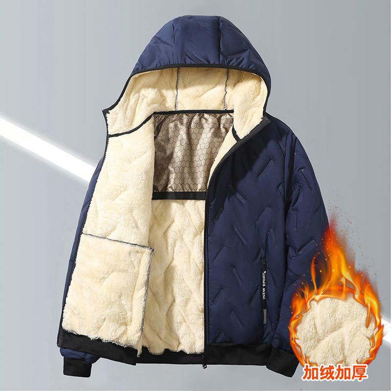 

Мужская плюшевая хлопковая куртка с капюшоном, мужская зимняя флисовая куртка, теплое хлопковое пальто с графеном, мужская модная хлопковая одежда 8XL