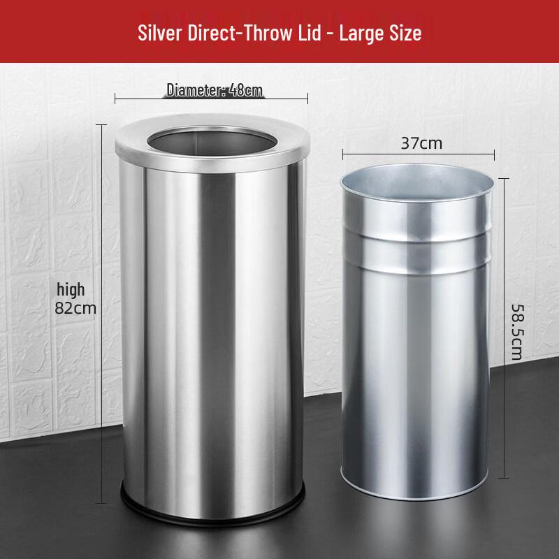 JPHZNB Stainless Steel Round Waste Bin