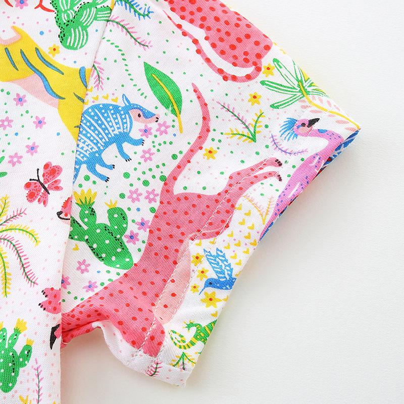 2024 Children Clothing Girls Dress Summer Fashion Cartoon Print Princess Dress for Girl and Toddlers Knitted Cotton Kids Dresses