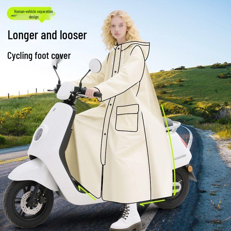 Unisex Full-Body Long Raincoat for Riding Electric Bikes