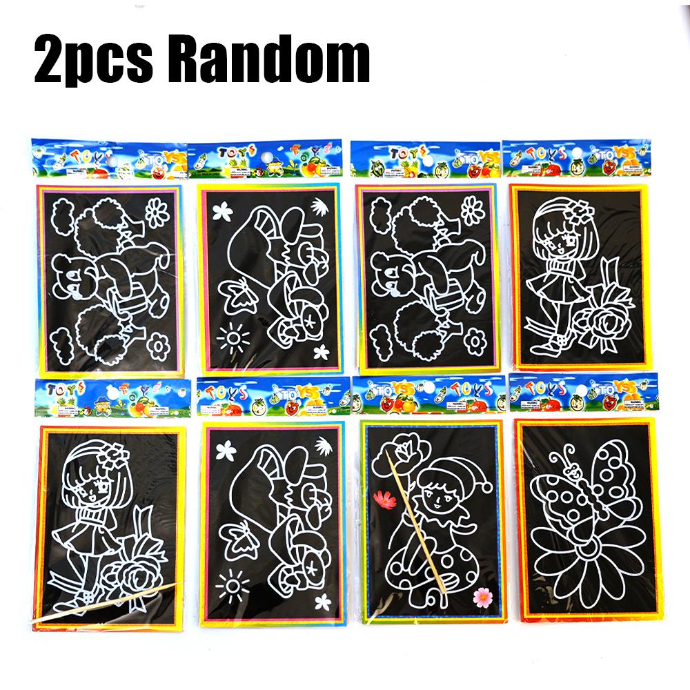 1-10pcs Dazzling Kids Scratch Drawing Set Pupil Puzzle Scratch Drawing Toys Kindergarten Early Education DIY Handmade Color Gift