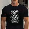 Summer Cotton T-shirt Motorcycle Rider Motorbike Club Design T Shirt Short Sleeved Casual Basic O-Neck Unisex Tops
