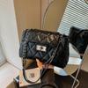 Pu Single Shoulder Bag For Women With Quilted Lock Closure And Chain Strap For Daily Use