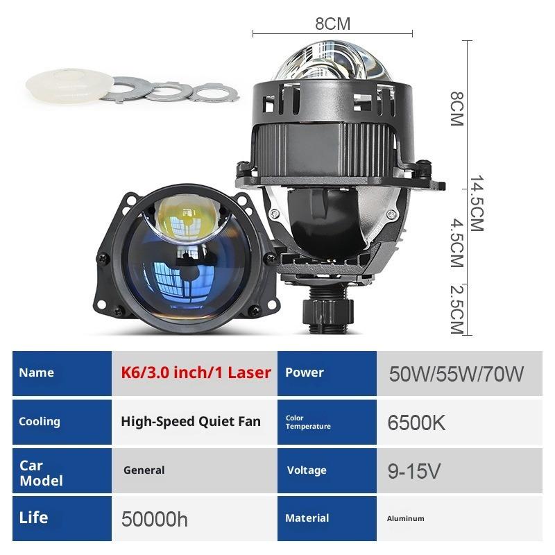3 Inch Lentilă Dublă Putere Mare Efect Trei Lasere Nedistructiv Cupă Dublă Lampă H4 H7 Mașină Motocicletă Universal