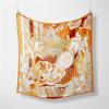 Twill Silk Scarf Woman Sun Foreast Painting Square Scarves Wraps Bandana Small Hijab Silk Foulards Tie Headband Neckerchief 53CM