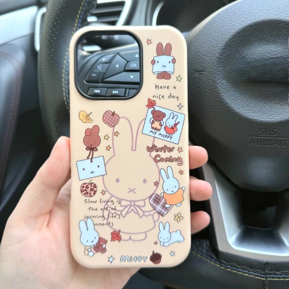Kawaii Miffy Phone Case for IPhone 17ProMax 16e/15/14/13/12pro Cute Cartoon Bunny Hard Cover Protection Perfect Gift for Women