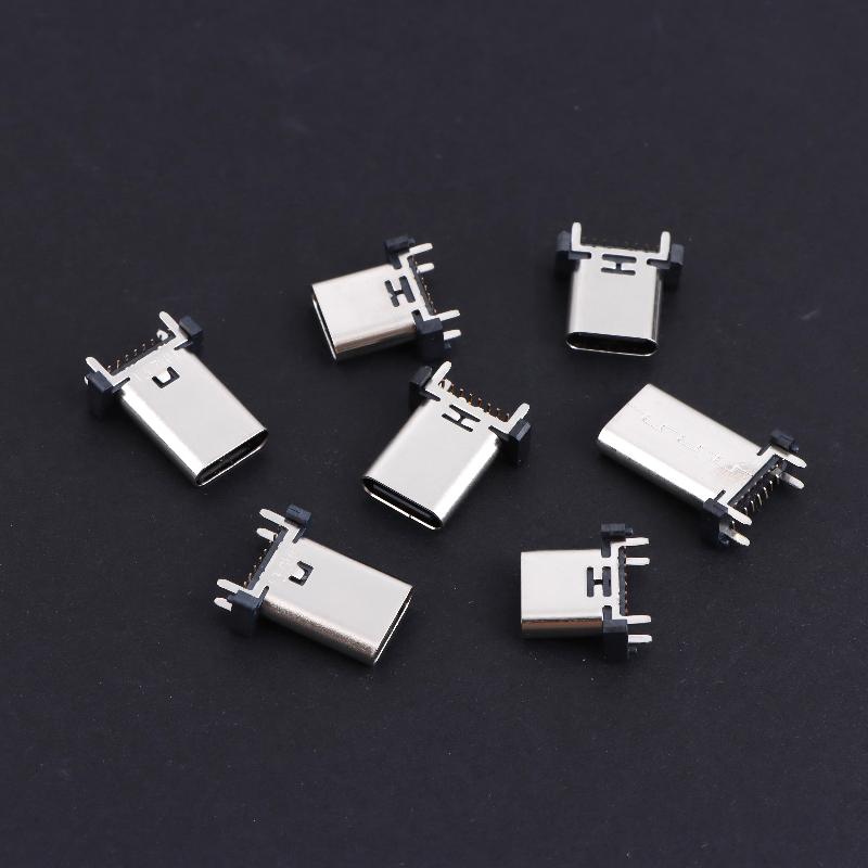 10pcs/set Type C Female Socket 16Pin 180 Degree USB Connector Easy Soldering For Smartphone Motherboards Replacement Parts