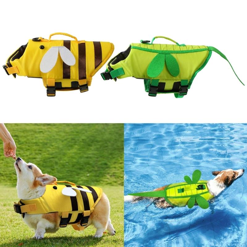 Dog Pool Cloth Preservers Vests Dogs Pool Vests Belt with Handle for Pool Dog Beach Clothes Lightweights