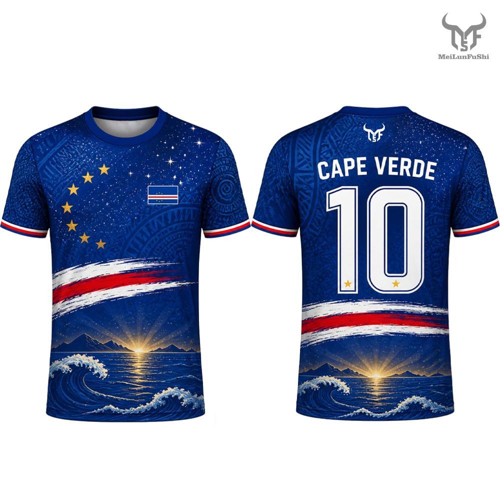 2026 New Cape Verde Flag Printed T-shirt Men And Women Quick Dry Breathable Outdoor Sports Jersey Summer Casual Football Tee