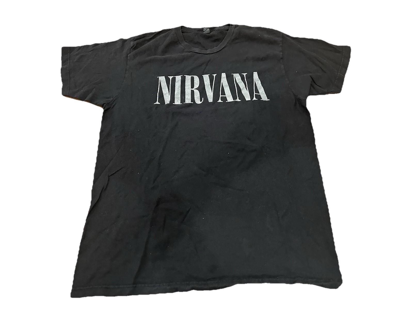 Nirvana Logo Graphic Adult Large Tultex Black 100% Ringspun Cotton Tee Unisex T-Shirt L