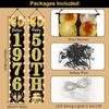50th Birthday Party Banner Lighted Decorations for Men and Women - Black Gold Vintage 1976 50th Birthday Door Banners with LED Light, Fifty Years