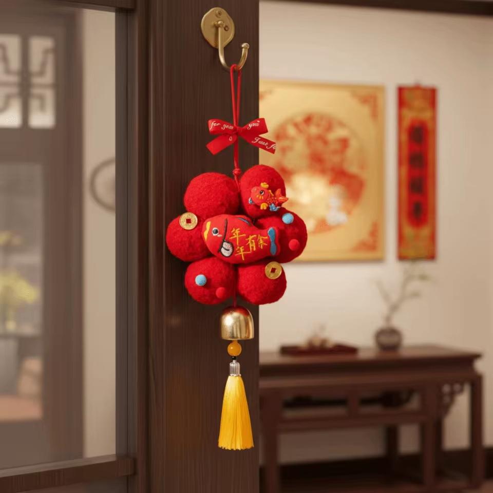 "2026 Chinese New Year Decoration Horse Year Hanging Pendant with Tassel for Spring Festival Party