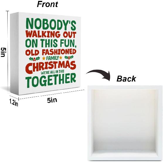 Christmas Vacation Funny Decorations - Xmas Holiday Sign, 5 X 5 Inches