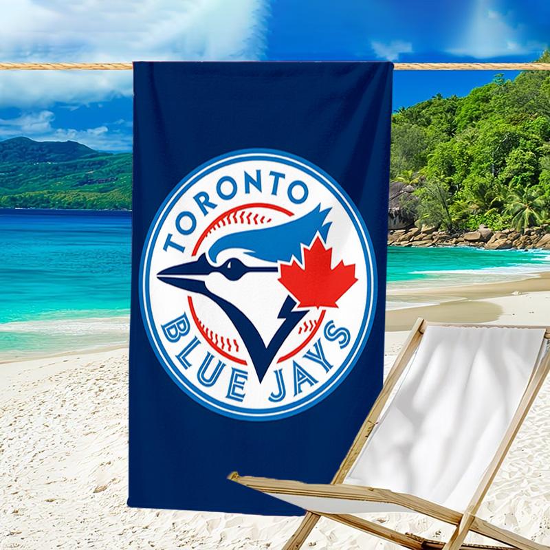 1pc Toronto Blue Jays Beach Towel, Beach and Seaside Swimming Pool Equipment, Fashion Pattern, Rectangular, Travel Essentials