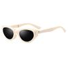 Brown cat eye foldable sunglasses women's high-end face small men's polarized sunglasses UV-proof sunglasses