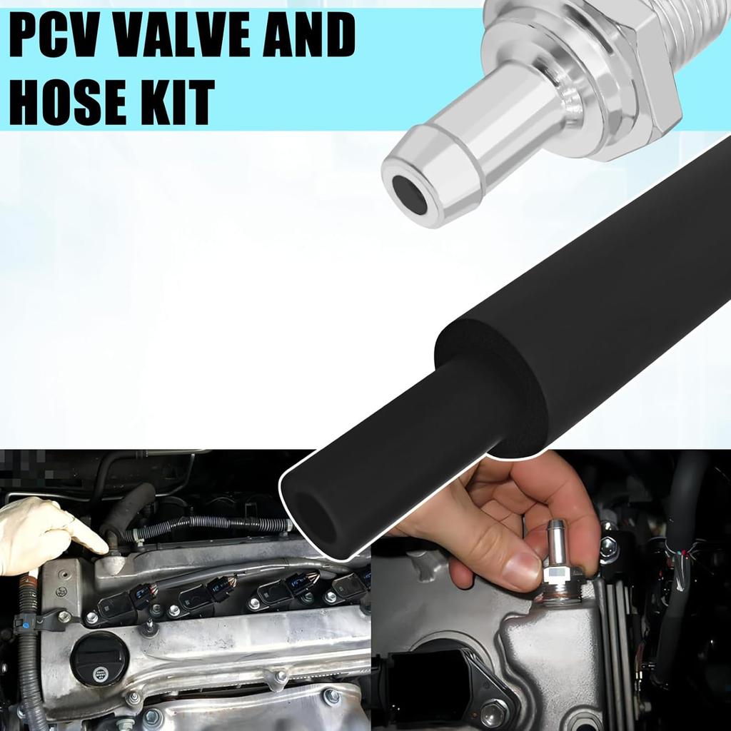 Engine PCV Valve and Hose Kit for Toyota Corolla Camry Highlander Solara Matrix RAV4 TC XB Lexus HS250h Ventilation Pcv Valve Vacuum Hose Replacement
