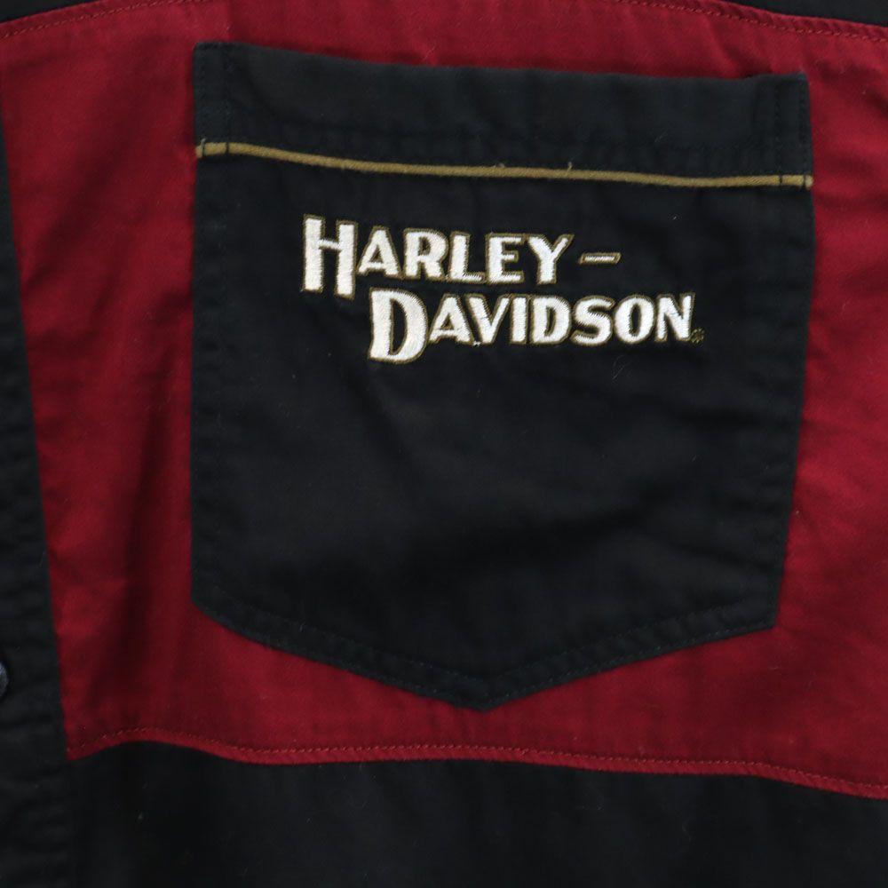 HARLEY DAVIDSON Back print Short sleeve Button down shirt XL Black series Men's Used