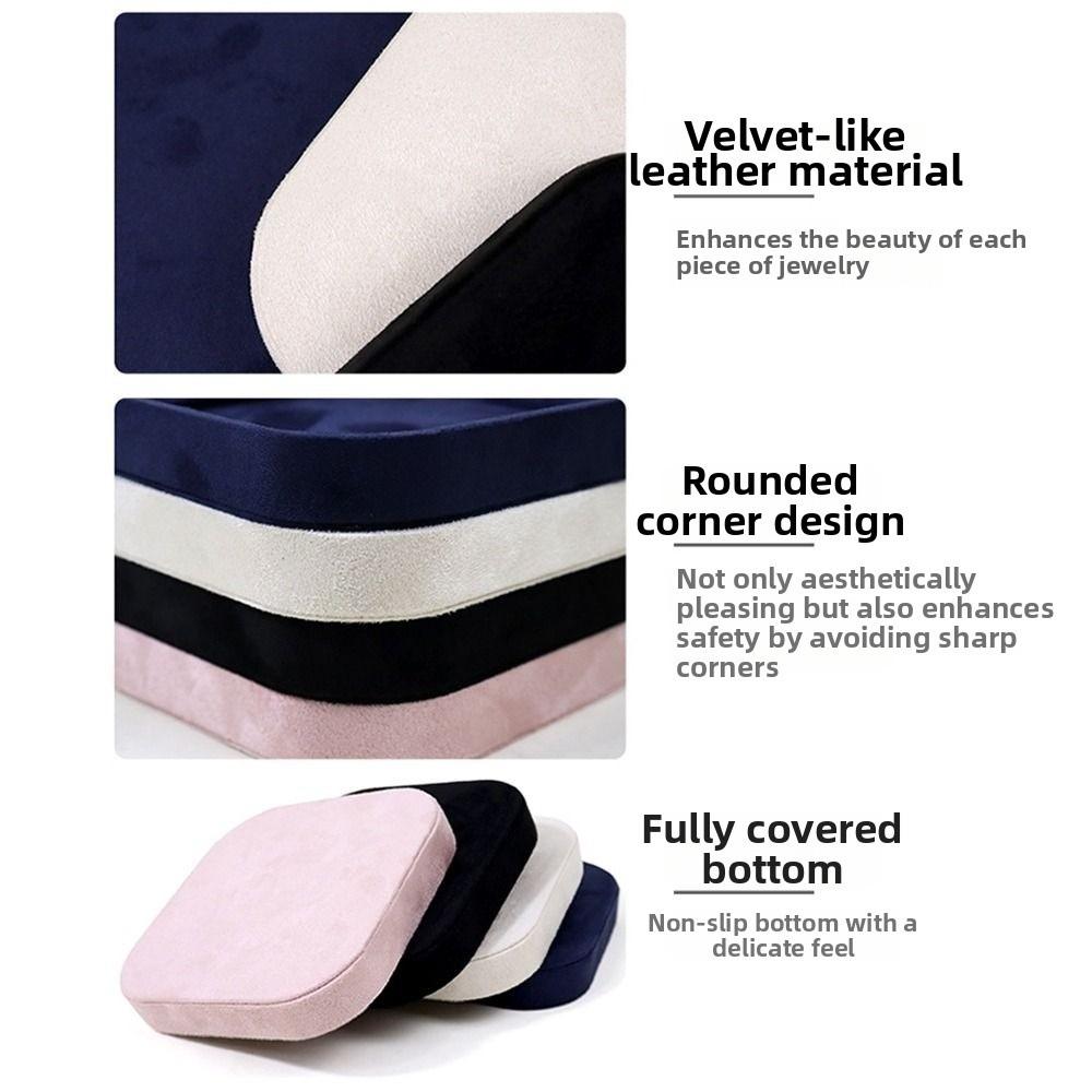 DIY Velvet Jewelry Display Tray Exquisite Solid Color Jewelry Storage Tray Blank Box Luxury Jewelry Tray Show Stand Photo Props